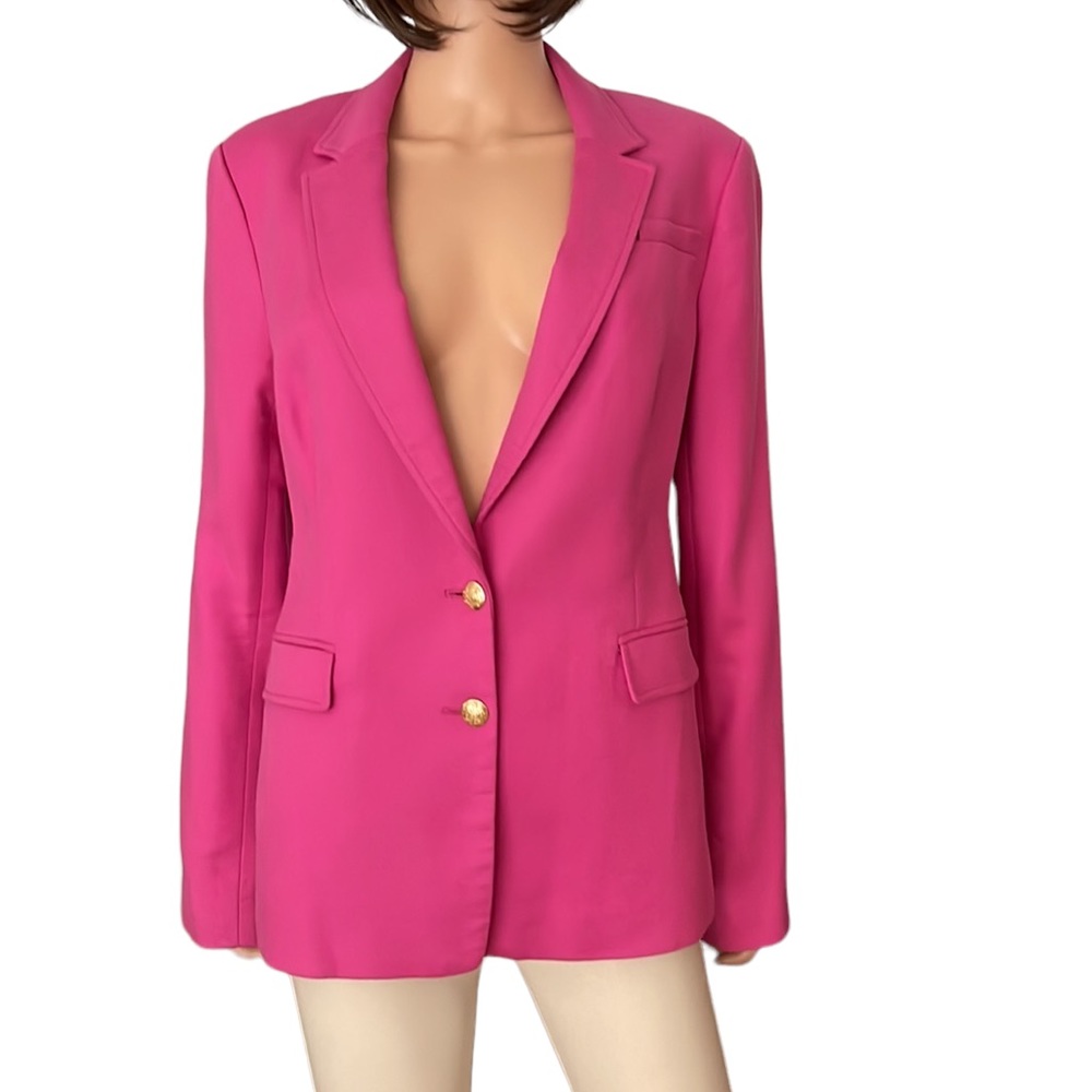 Banana Republic Tailored Pink Blazer Gold Button Size 14